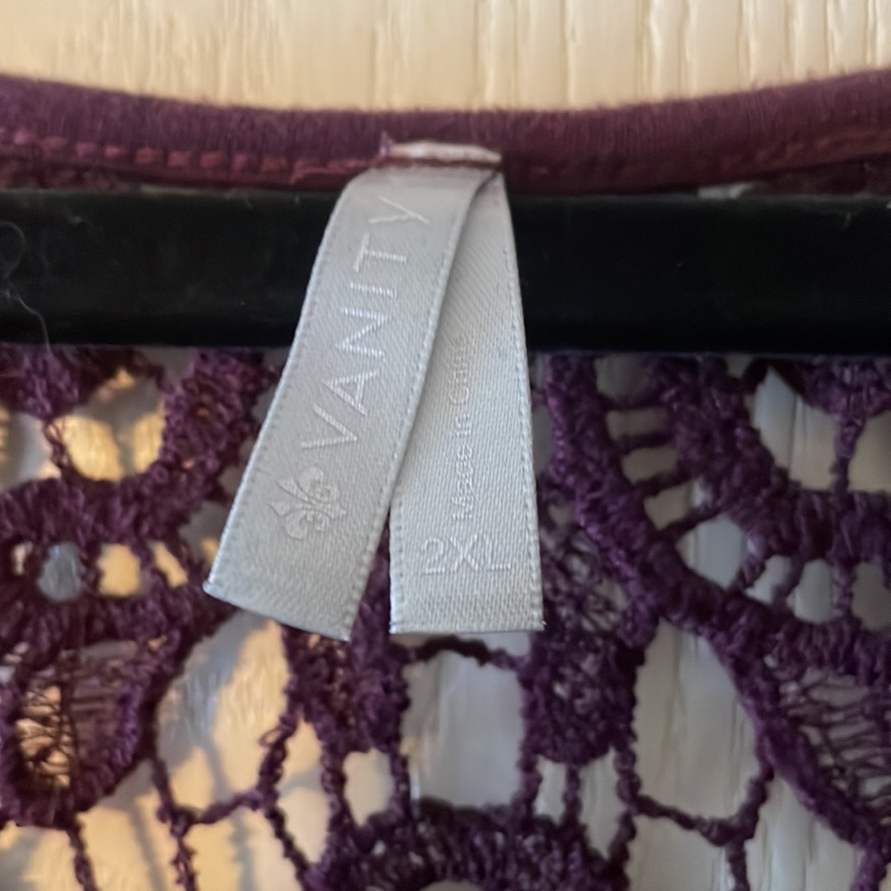 Vanity Wine color boho lace blouse - Picture 2 of 4